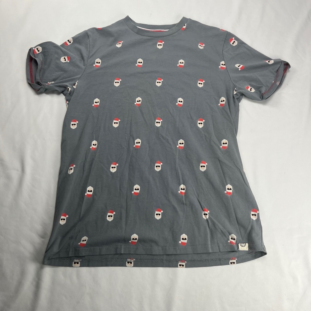 Free Planet T-Shirt Adult Small Gray Cool Santa Sunglasses All Over Print Tee